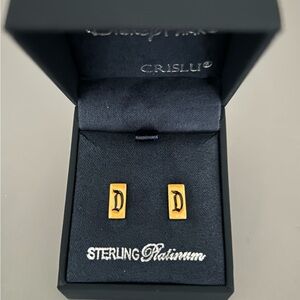 Disneyland Disney x Parks Crislu Marquee Sterling Silver D earrings jewelry New